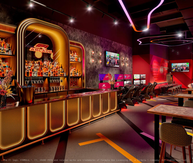 f1 arcade las vegas ideoli dmx lighting