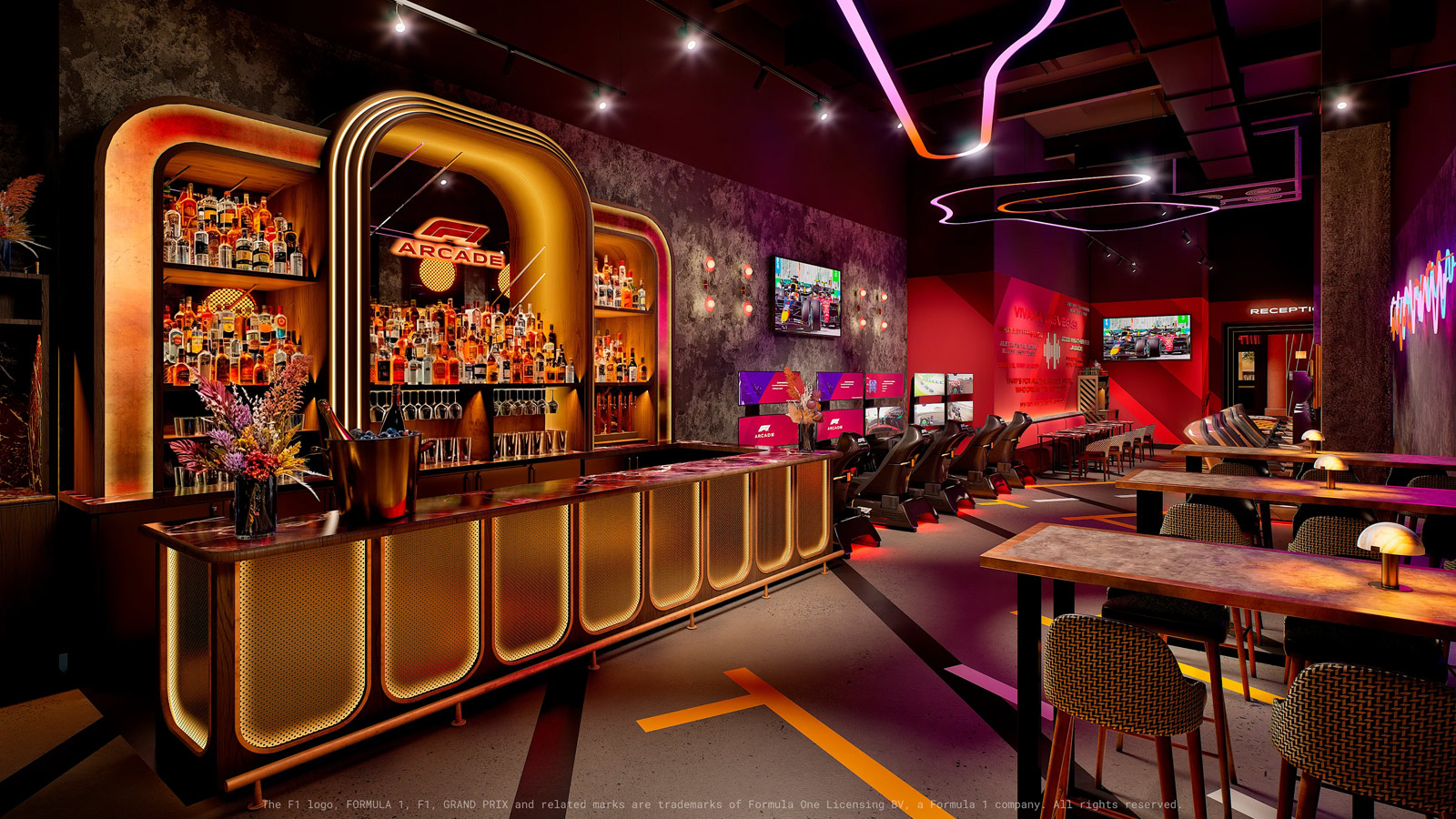 f1 arcade las vegas ideoli dmx lighting