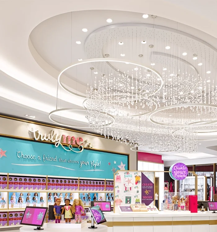 Ideoli’s products are the focal point at American girl’s flagship store in Rockefeller center