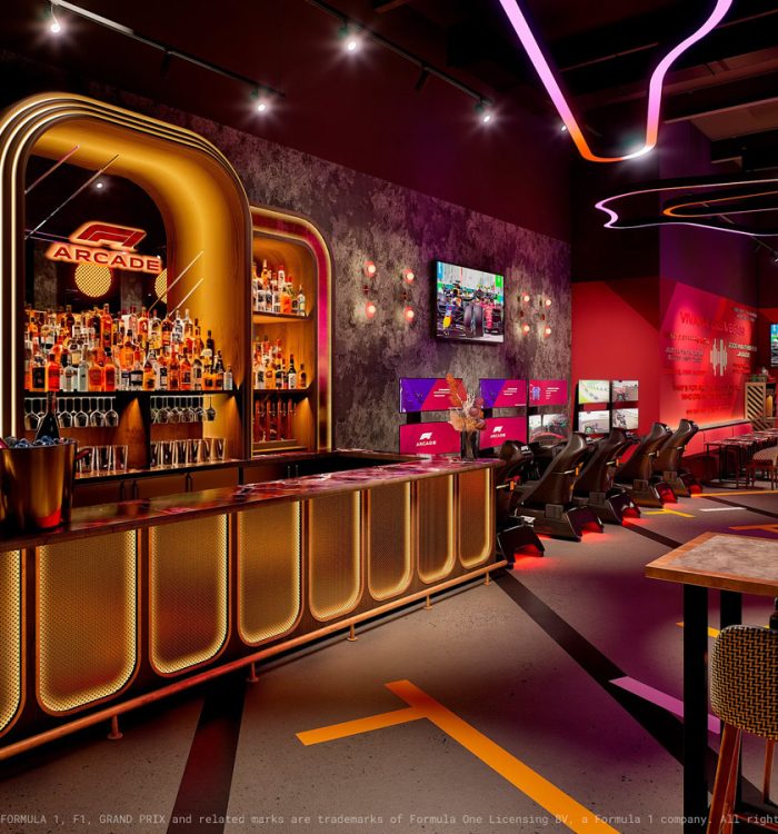 f1 arcade las vegas ideoli dmx lighting